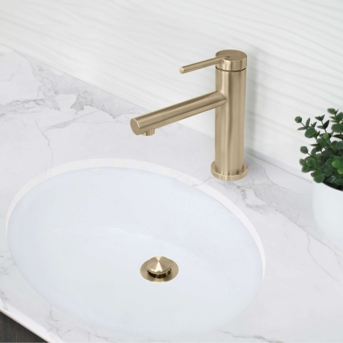 A - Stainless Steel Single Handle Bathroom Faucet in Brushed Gold Finish B-108G by STYLISH - Open Box condition - Image 9
