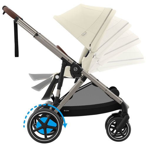 Poussette électrique convertible e-Gazelle S de Cybex - Beige coquillage