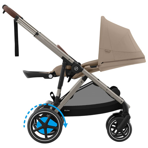 Poussette électrique convertible e-Gazelle S de Cybex - Beige amande