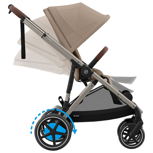 Poussette électrique convertible e-Gazelle S de Cybex - Beige amande
