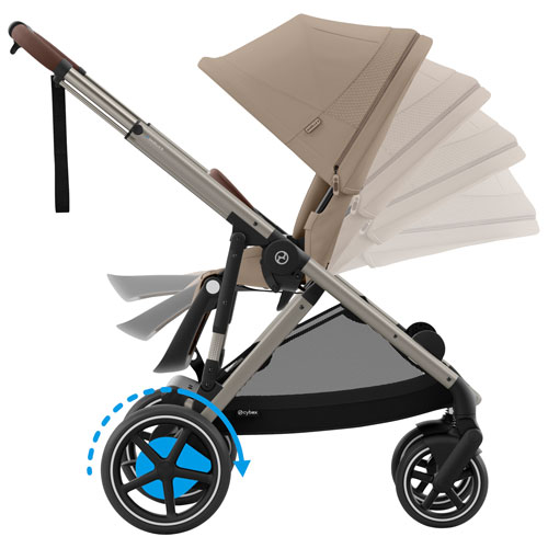 Poussette électrique convertible e-Gazelle S de Cybex - Beige amande