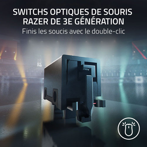 Souris à clé sans fil DeathAdder V3 Pro + HyperPolling de Razer - Noir