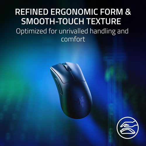 Souris à clé sans fil DeathAdder V3 Pro + HyperPolling de Razer - Noir