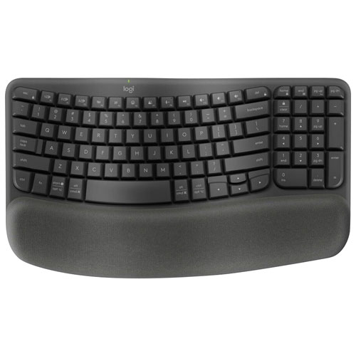 Logitech ERGO Wave Keys Bluetooth Full Size Keyboard - Graphite - English