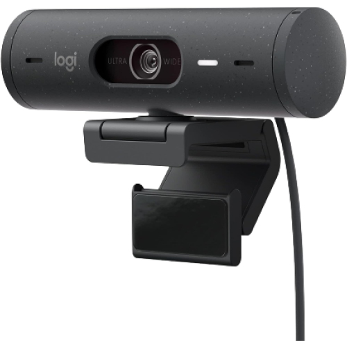 Caméra Web HD intégrale Brio 500 de Logitech avec correction automatique de la lumière, mode d'affichage, microphones à double réduction du bruit, ca