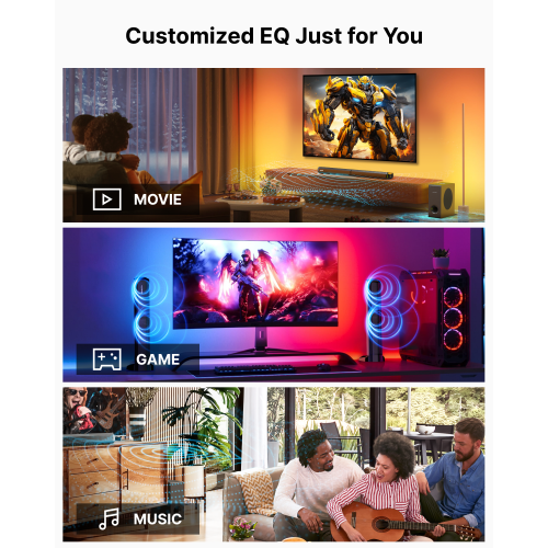 ULTIMEA Apollo S60 4.1ch Sound Bar for TV with Dolby Atmos, 2-in-1 Bluetooth 5.3 Soundbar for TV with Subwoofer, 280W Peak Power, 3 EQ Modes TV