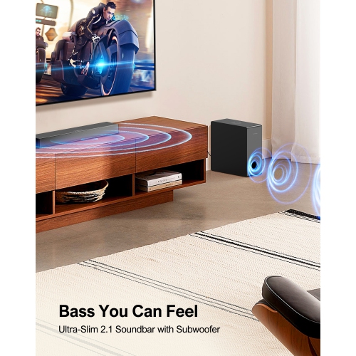 ULTIMEA Nova S40 2.1 Channel Sound Bar with Subwoofer for TV, 160W Peak Power, Deep Bass PC Soundbar for Game, Bass Boost, Bluetooth 5.3/ HDMI ARC /