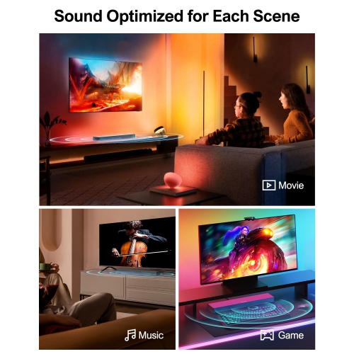 ULTIMEA Nova S40 2.1 Channel Sound Bar with Subwoofer for TV, 160W Peak Power, Deep Bass PC Soundbar for Game, Bass Boost, Bluetooth 5.3/ HDMI ARC /