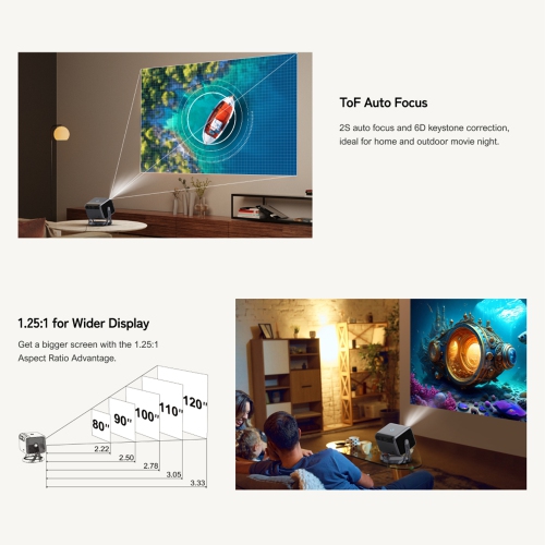 [Android TV 11.0 & Netflix Officially & Dolby Audio & 90° Gimbal Stand] ULTIMEA Nova C40 Projector with Wifi and Bluetooth 5.3, Smart Home Theater