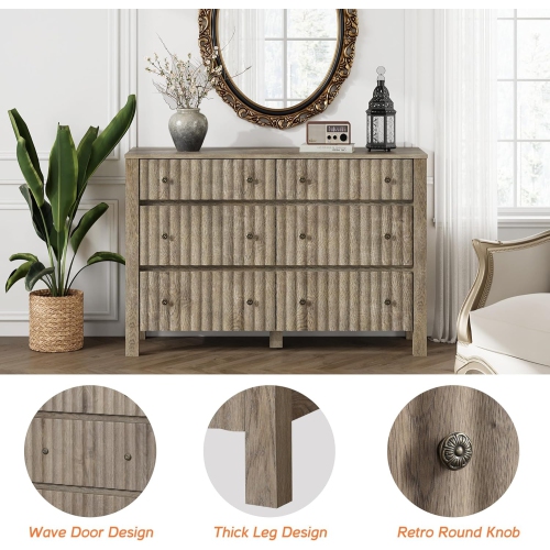 WAMPAT – Commode à 6 tiroirs pour chambre de bébé, commode à langer, table à langer, armoire en bois avec armoire de rangement, pour chambre