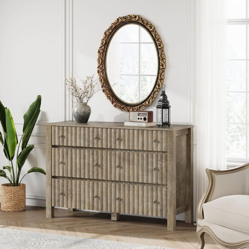 WAMPAT – Commode à 6 tiroirs pour chambre de bébé, commode à langer, table à langer, armoire en bois avec armoire de rangement, pour chambre