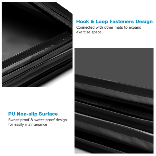 Tapis d'activité pliable à quatre panneaux de gymnastique de 4 x 8 x 2 po de Costway avec cuir de polyuréthane et mousse EPE