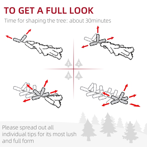 HOMCOM 5' Pencil Christmas Tree, Slim Artificial Xmas Tree with Realistic Branches, Sturdy Stand, White