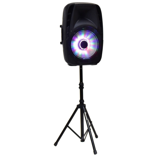 Costway Portable 15'' 2000W 2-way Powered Speaker Stand with TWS & Illuminating Light