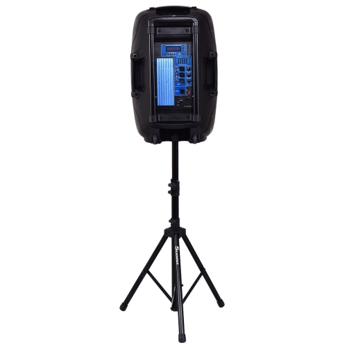Costway Portable 15'' 2000W 2-way Powered Speaker Stand with TWS & Illuminating Light