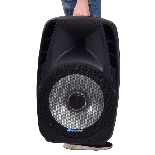Costway Portable 15'' 2000W 2-way Powered Speaker Stand with TWS & Illuminating Light