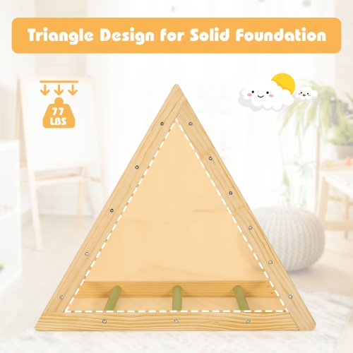 Costway Climbing Triangle Ladder, Wooden Triangle Climber, Educational Triangle Climber