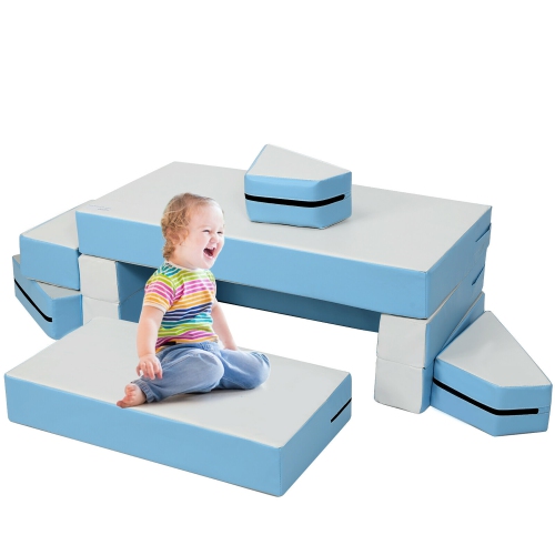 COSTWAY  4-In-1 Crawl Climb Foam Shapes Playset Softzone Toy Kids Toddler Preschoolers