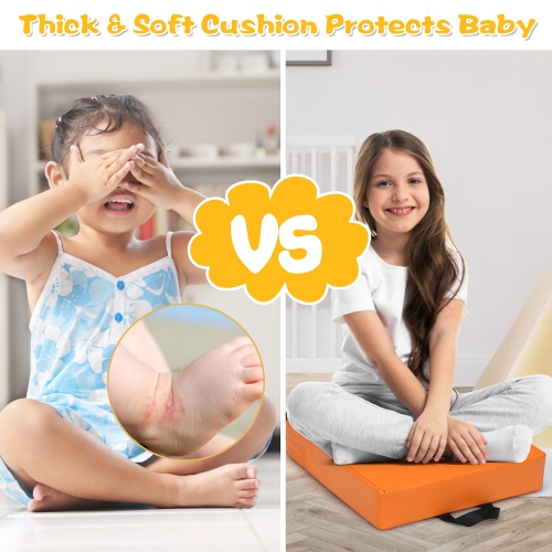 Costway 6-Piece 15'' Square Toddler Floor Cushions Flexible Soft Foam Seating w/ Handles