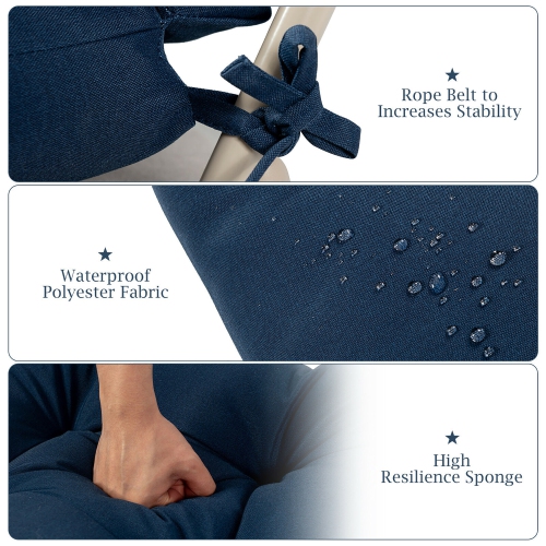 Costway 22''x44'' High Back Chair Cushion Patio Seating Pad