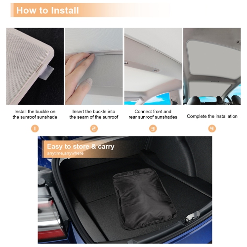 Pare-soleil de toit d'axGear pour le pare-reflets UV de toit en verre amélioré Tesla Model 3 2024