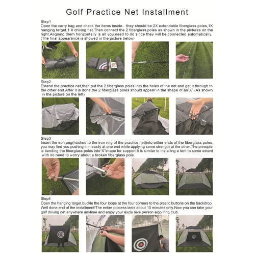 axGear Golf Practice Hitting Net Ball Turf Tee Set for Indoor Backyard Portable
