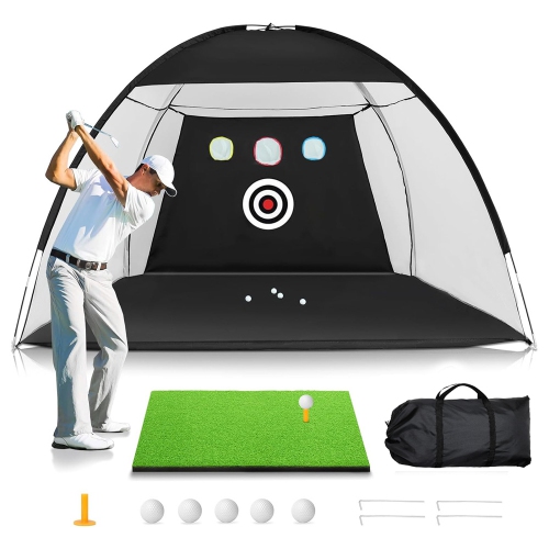 axGear Golf Practice Hitting Net Ball Turf Tee Set for Indoor Backyard Portable