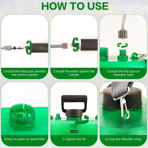 axGear Battery Powered Sprayer 5L 1.35 Gallon Garden Plants Sprayer Pump Portable