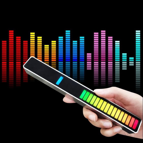 ROX Reflection Sound Activated LED Bar for Cars – 32 WS2812 Lights, 4 Brightness Levels, 5 Sensitivity Settings, Includes Stand & Type C Cable