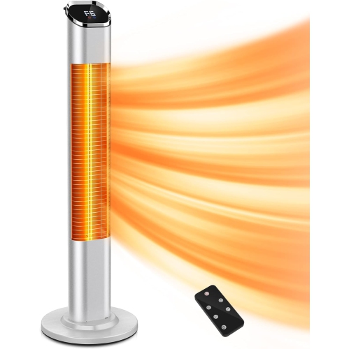 Nordic Hygge Electric Infrared Patio Space Heater with 9 Level Temperature, Remote Control, 24H Timer