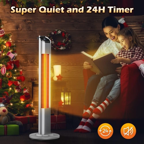 Nordic Hygge Electric Infrared Patio Space Heater with 9 Level Temperature, Remote Control, 24H Timer