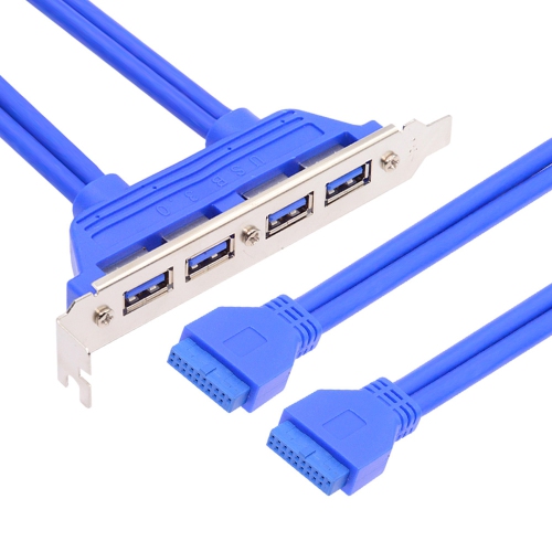 axGear 20-Pin Motherboard Header Female to 4 x USB 3.0 Female Panel Mount Cable