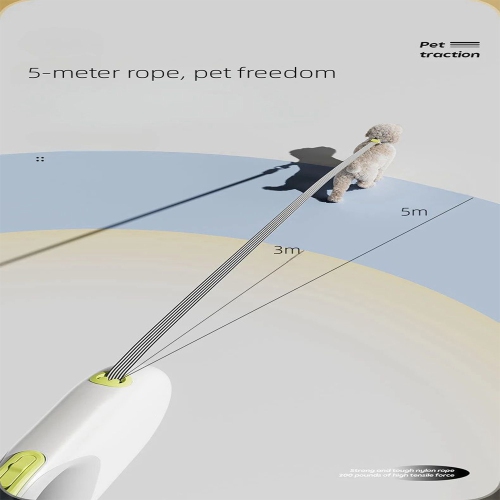 Laisse rétractable pour chien avec collier extensible automatique 16ft 5 M d'axGear - Bleu