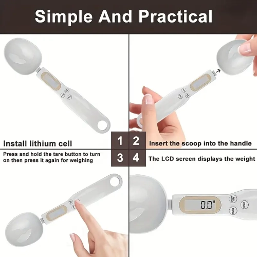 500g Precision Electronic Measuring Spoon Scale - High-Accuracy Portable Kitchen Weighing Tool for Cooking and Baking