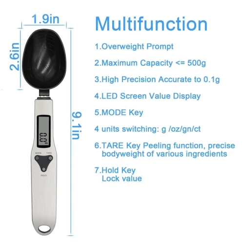 500g Precision Electronic Measuring Spoon Scale - High-Accuracy Portable Kitchen Weighing Tool for Cooking and Baking