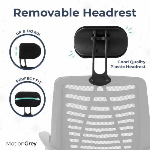 Fauteuil de bureau ergonomique en filet respirant MC2 de MotionGrey - Fauteuil de bureau confortable pour le jeu à domicile et le bureau de direction