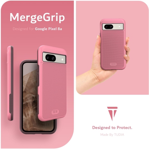 TUDIA MergeGrip Google Pixel 8a Case Magsafe Compatible - Smokey Pink