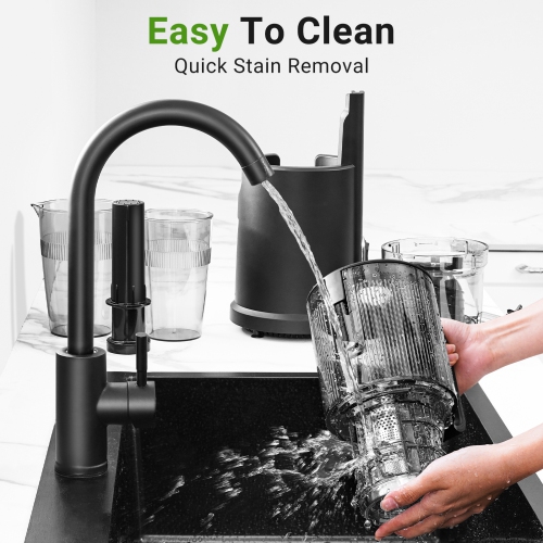 5.2" Self-Feeding Cold Press Juicer, Hands-Free Whole Fruit & Vegetable , Triple Filter for High Yield, Low Pulp