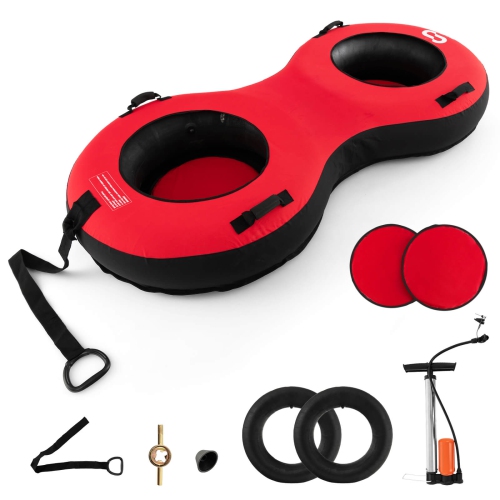 COSTWAY  Goplus 80" 2-Person Heavy-Duty Inflatable Snow Tube for Sledding With Pump Tow Strap