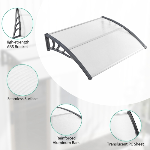 Costway 48" x 40" Window Outdoor Awning Door Canopy Exterior Awning Canopy