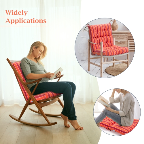 Costway 22''x44'' High Back Chair Cushion Patio Seating Pad