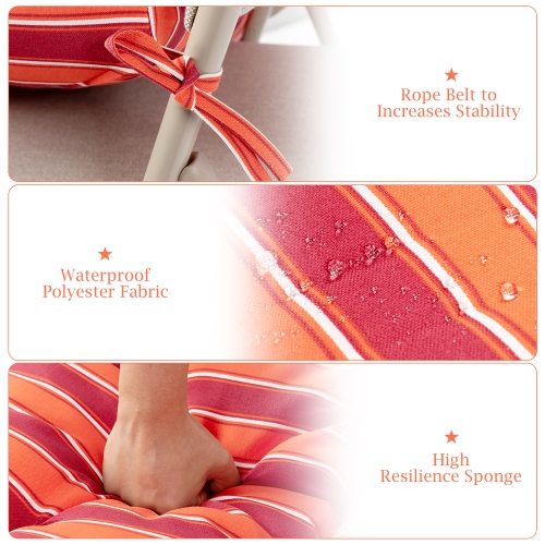 Costway 22''x44'' High Back Chair Cushion Patio Seating Pad