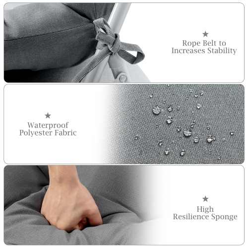 Costway 22''x44'' High Back Chair Cushion Patio Seating Pad