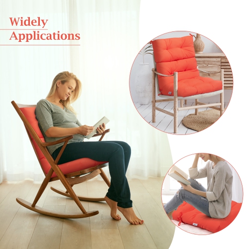 Costway 22''x44'' High Back Chair Cushion Patio Seating Pad