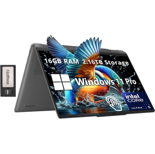 Lenovo Yoga 7i 2-in-1 14" 2K Touchscreen Laptop, Intel Ultra 5 125U, 2.16TB Storage(2TB SSD +160GB Docking Station Set), 16GB RAM, Backlit Keyboard,