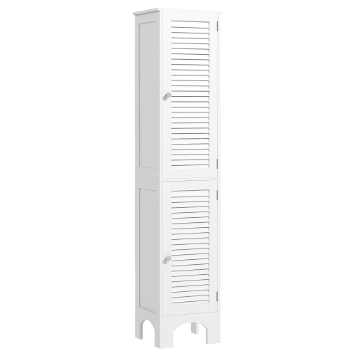 HOMCOM  Tall Bathroom Storage Cabinet, Slim Bathroom Cabinet With Storage Shelves, Narrow Floor Cabinet With Doors for Kitchen, Laundry, Living Room