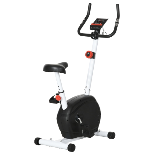 Soozier velo d exercice silencieux velo stationnaire compact avec resistance magnetique a 8 niveaux capteur de frequence cardiaque siege reglable