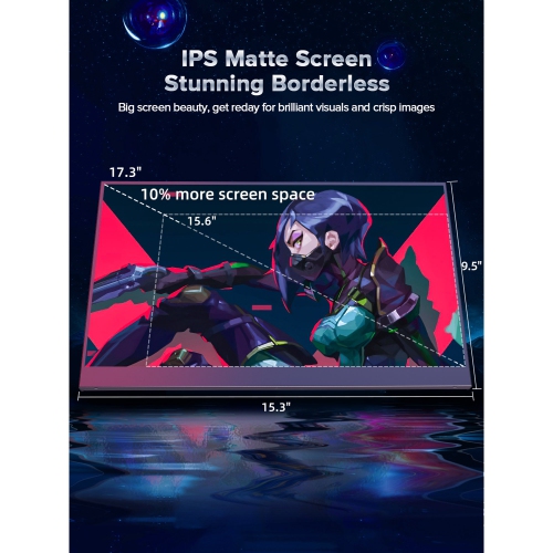 UPERFECT 17.3 Inches Portable 4K Gaming Monitor W/ 100% Adobe RGB Eye-care FreeSync Screen