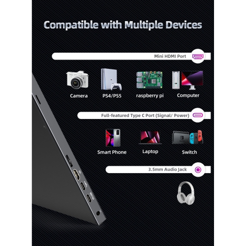 UPERFECT 17.3 Inches Portable 4K Gaming Monitor W/ 100% Adobe RGB Eye-care FreeSync Screen