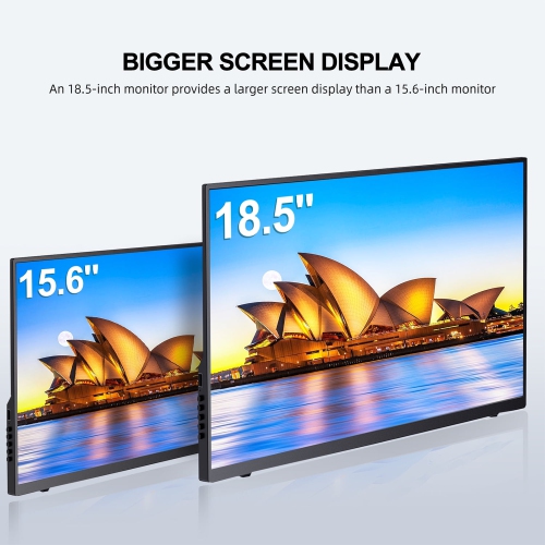 18.5 inch Portable Monitor, 1080P FHD IPS Laptop Monitor, Second Screen Dual USB C HDMI Computer Gaming Display with Speakers & Smart Cover for PC